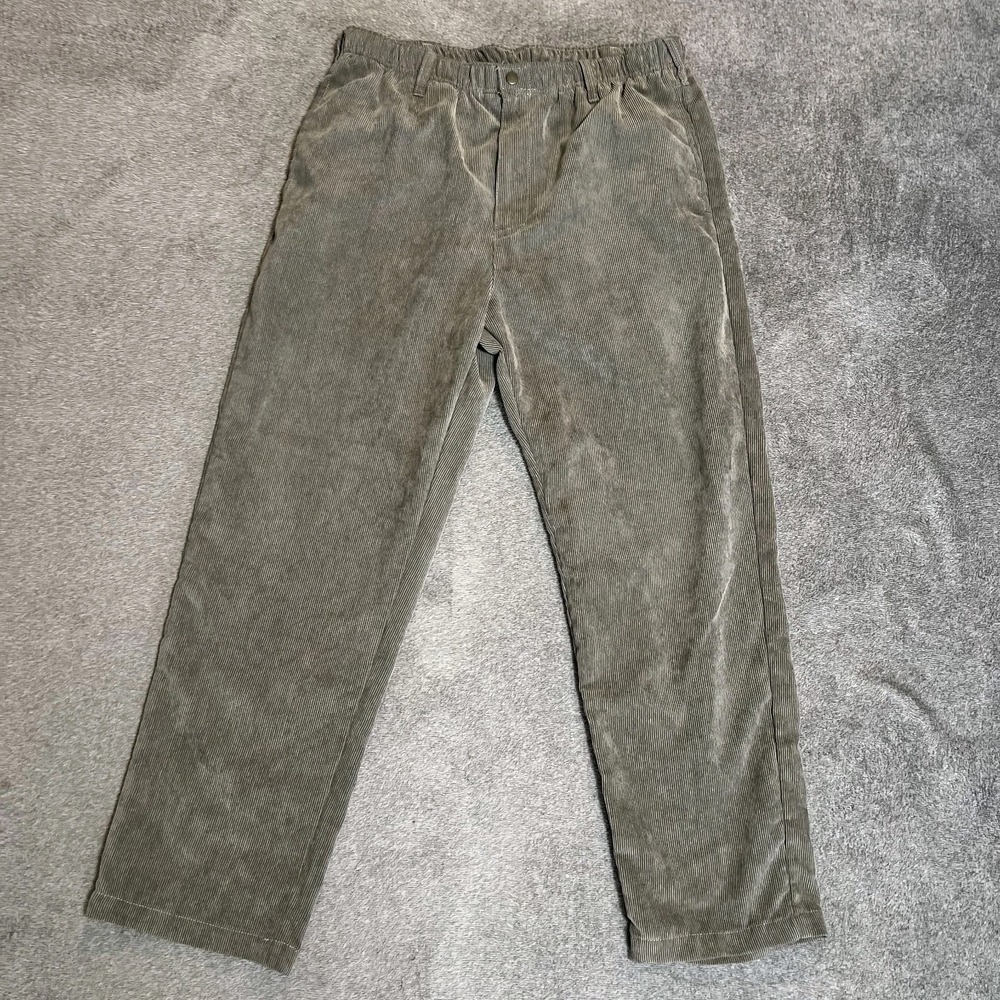 Haband Casual Joe Mens Gray Corduroy Elastic Waist Pants Size 38/M
